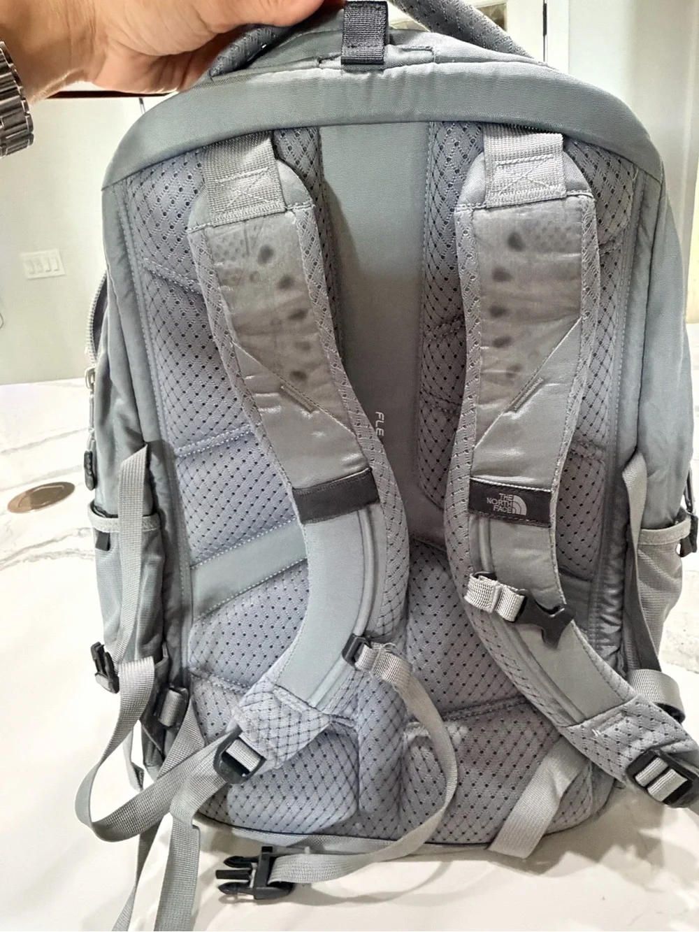 The North Face Borealis Backpack - Light Gray and Charcoal
